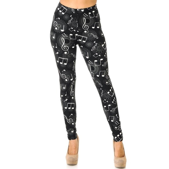 Plus Size Musical Note Leggings | Music Note, Music‎ Notes - Picture 2 of 12